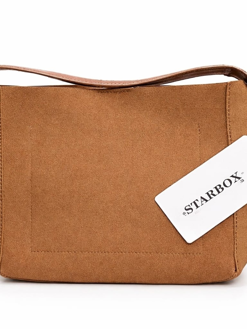 Suede Shoulder Bag in Tan